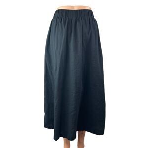 Abercrombie & Fitch Women's Black Elastic Waist Slit Midi Maxi A-Line Skirt XSP